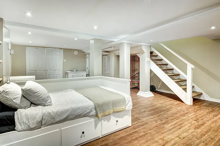 Beautiful renovated basement as a studio apartment concept