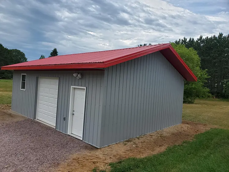 | Troyer Roofing and Construction metal-red-garage
